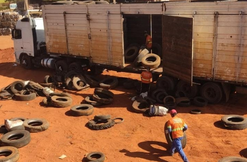Imagem de compartilhamento para o artigo Chapadão tem coleta de pneus inservíveis e se destaca com futuro sustentável da MS Todo dia